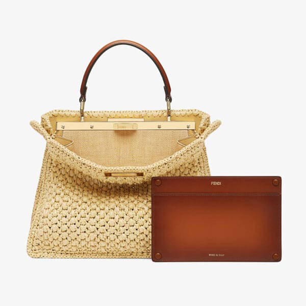 【フェンディ】PEEKABOOアイシーユー ミディアム*ストロー 8BN321AFFTF1E9P